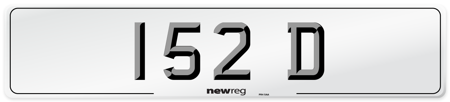 152 D Number Plate from New Reg
